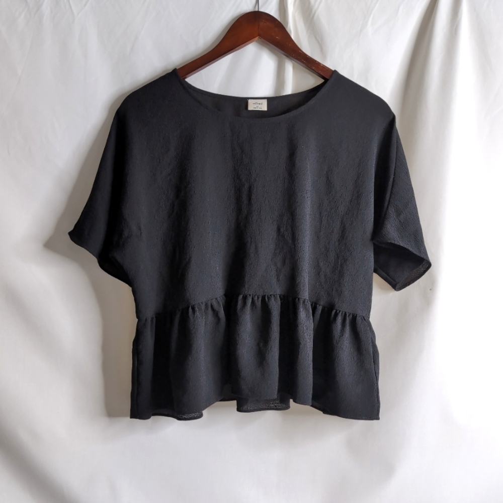 Aritizia Wilfred Macee Peplum Short Sleeve Blouse, size XS